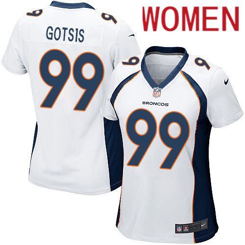 Women Denver Broncos #99 Adam Gotsis White Nike Game NFL Jersey->women nfl jersey->Women Jersey